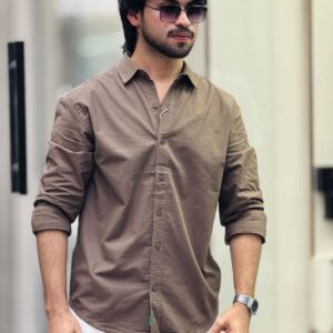 Premium Men's Casual Solid Black Linen-Blend Shirt